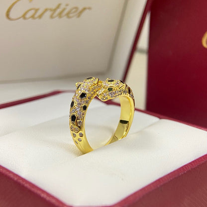 [Stars Jewelry]PANTHERE DOUBLE HEADED FULL DIAMOND  RING
