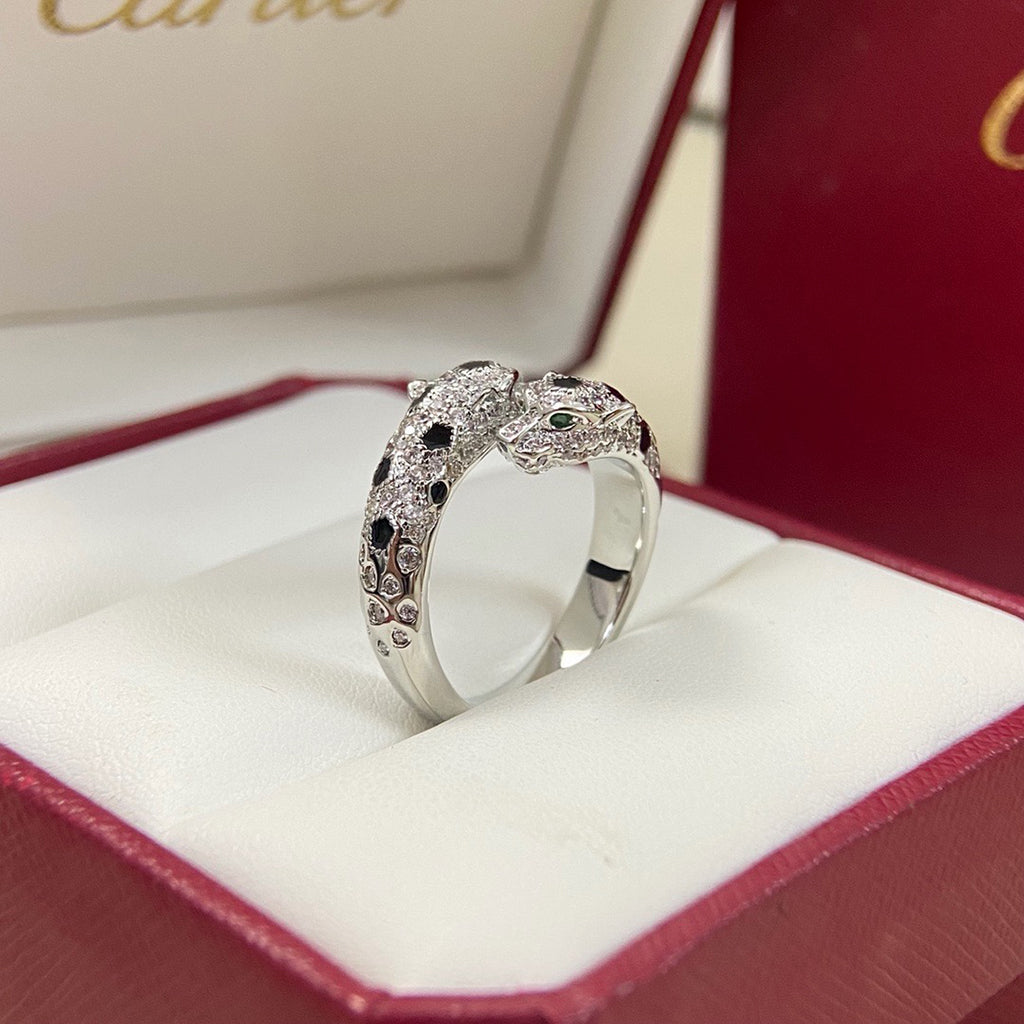 [Stars Jewelry]PANTHERE DOUBLE HEADED FULL DIAMOND  RING