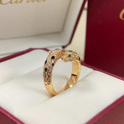[Stars Jewelry]PANTHERE DOUBLE HEADED FULL DIAMOND  RING