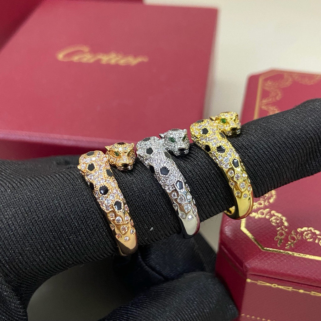 [Stars Jewelry]PANTHERE DOUBLE HEADED FULL DIAMOND  RING