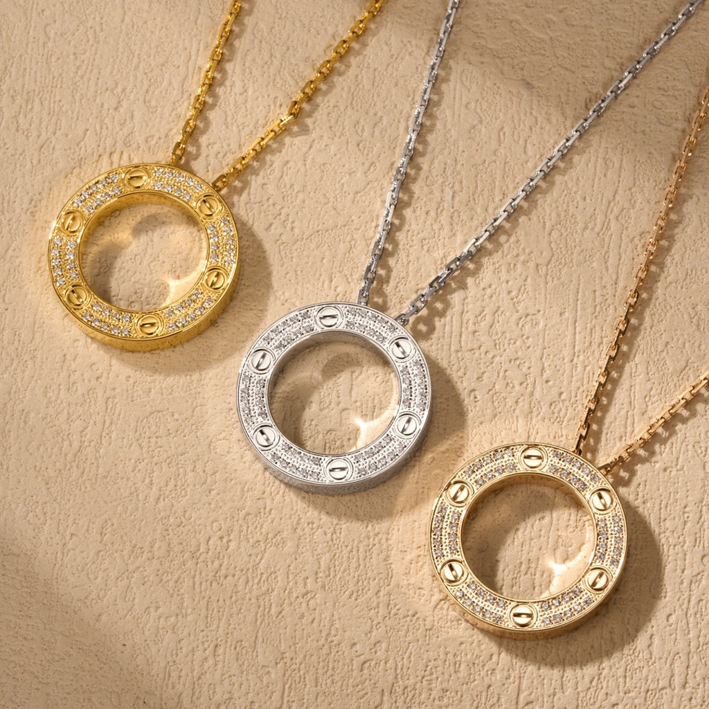 [Stars Jewelry]LOVE NECKLACE 16MM  FULL DIAMOND