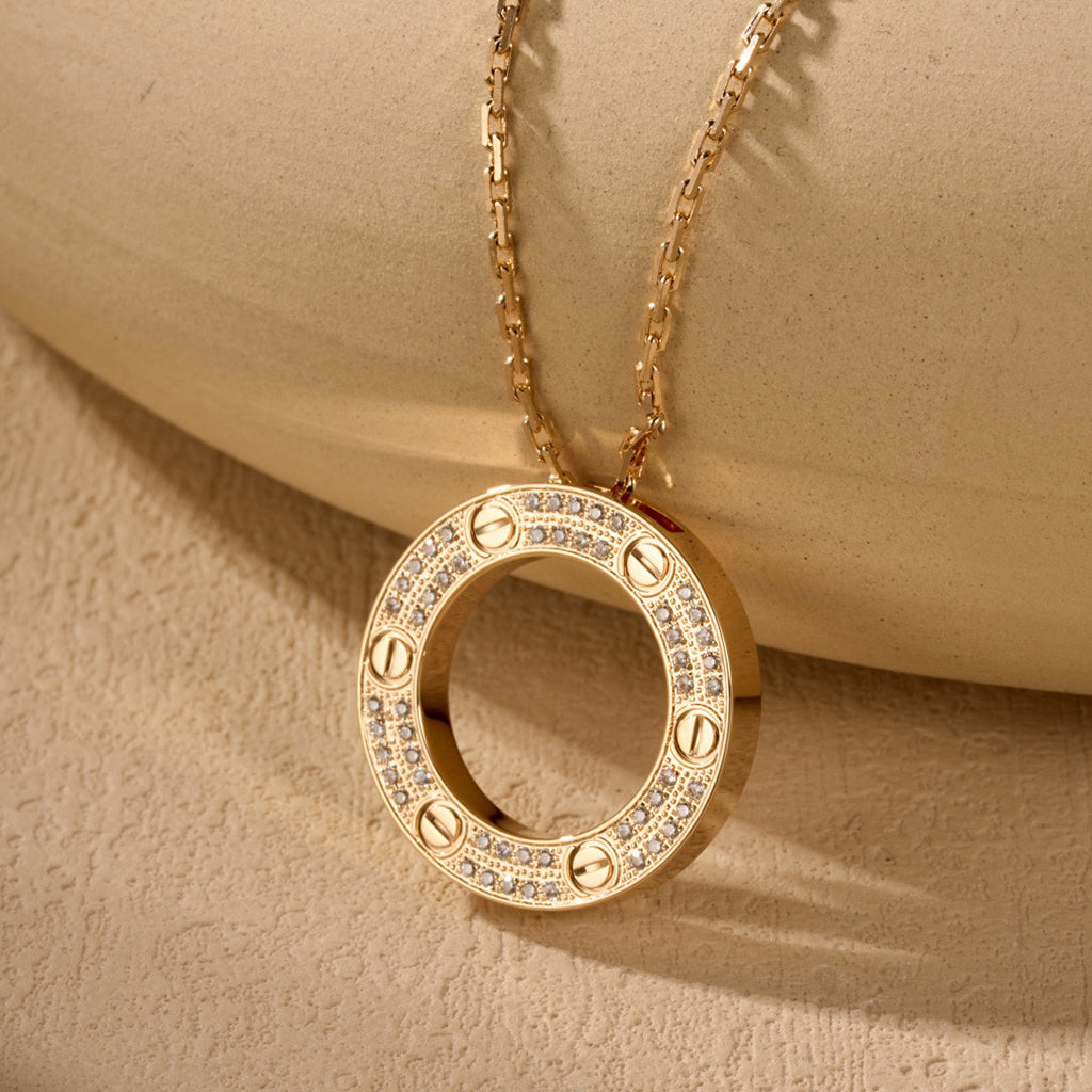 [Stars Jewelry]LOVE NECKLACE 16MM  FULL DIAMOND