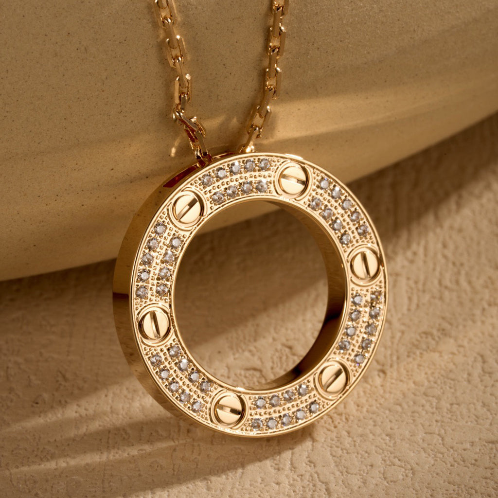 [Stars Jewelry]LOVE NECKLACE 16MM  FULL DIAMOND