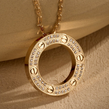 [Stars Jewelry]LOVE NECKLACE 16MM  FULL DIAMOND