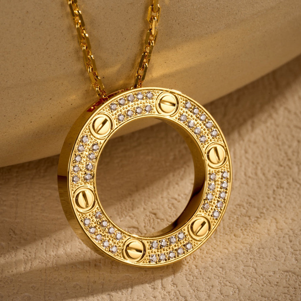 [Stars Jewelry]LOVE NECKLACE 16MM  FULL DIAMOND