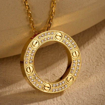 [Stars Jewelry]LOVE NECKLACE 16MM  FULL DIAMOND