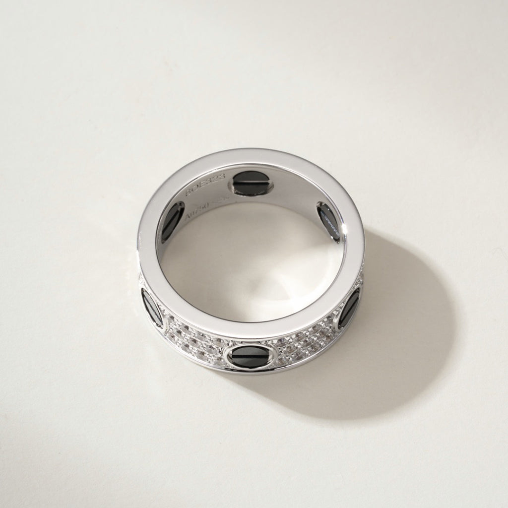 [Stars Jewelry]LOVE RING 5.5MM DIAMONDS PAVED CERAMIC