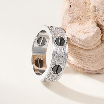 [Stars Jewelry]LOVE RING 5.5MM DIAMONDS PAVED CERAMIC
