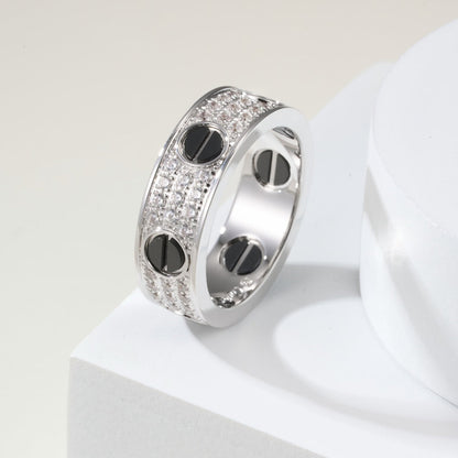 [Stars Jewelry]LOVE RING 5.5MM DIAMONDS PAVED CERAMIC
