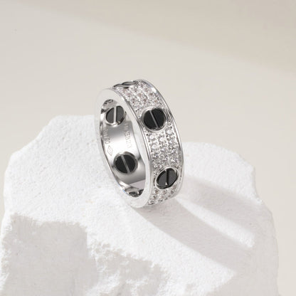 [Stars Jewelry]LOVE RING 5.5MM DIAMONDS PAVED CERAMIC
