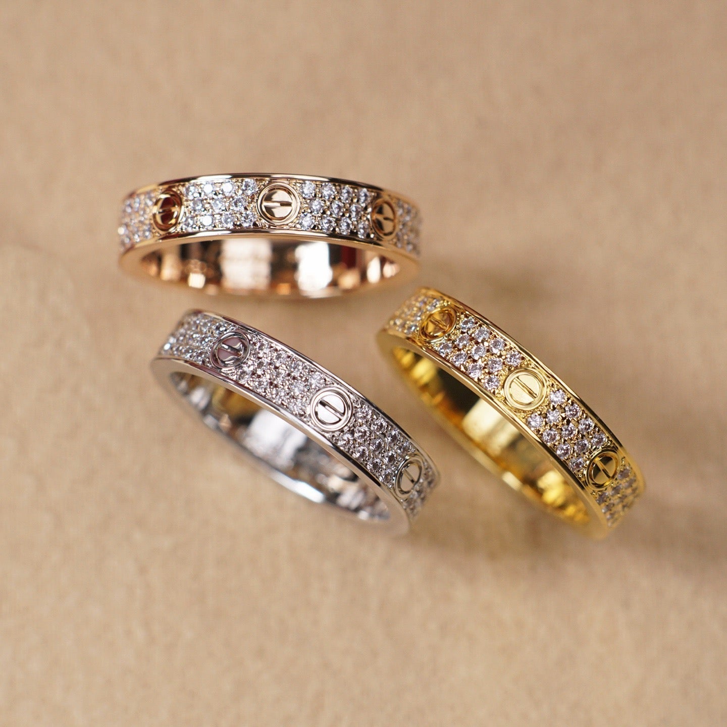 [Stars Jewelry]LOVE RING 4.0MM DIAMOND PAVED