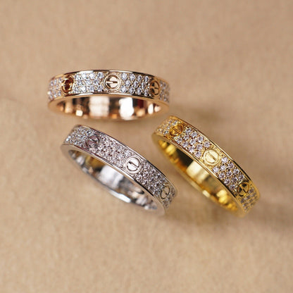 [Stars Jewelry]LOVE RING 4.0MM DIAMOND PAVED
