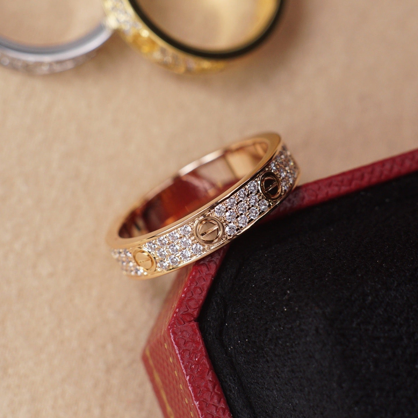 [Stars Jewelry]LOVE RING 4.0MM DIAMOND PAVED