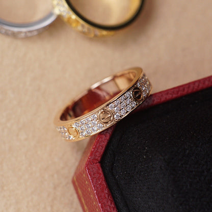 [Stars Jewelry]LOVE RING 4.0MM DIAMOND PAVED