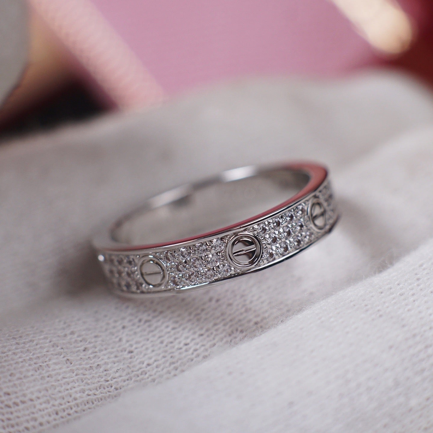 [Stars Jewelry]LOVE RING 4.0MM DIAMOND PAVED