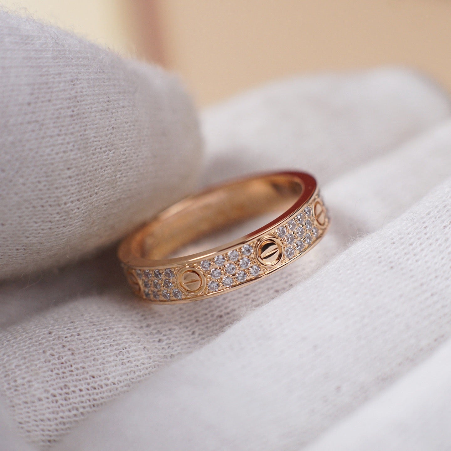 [Stars Jewelry]LOVE RING 4.0MM DIAMOND PAVED