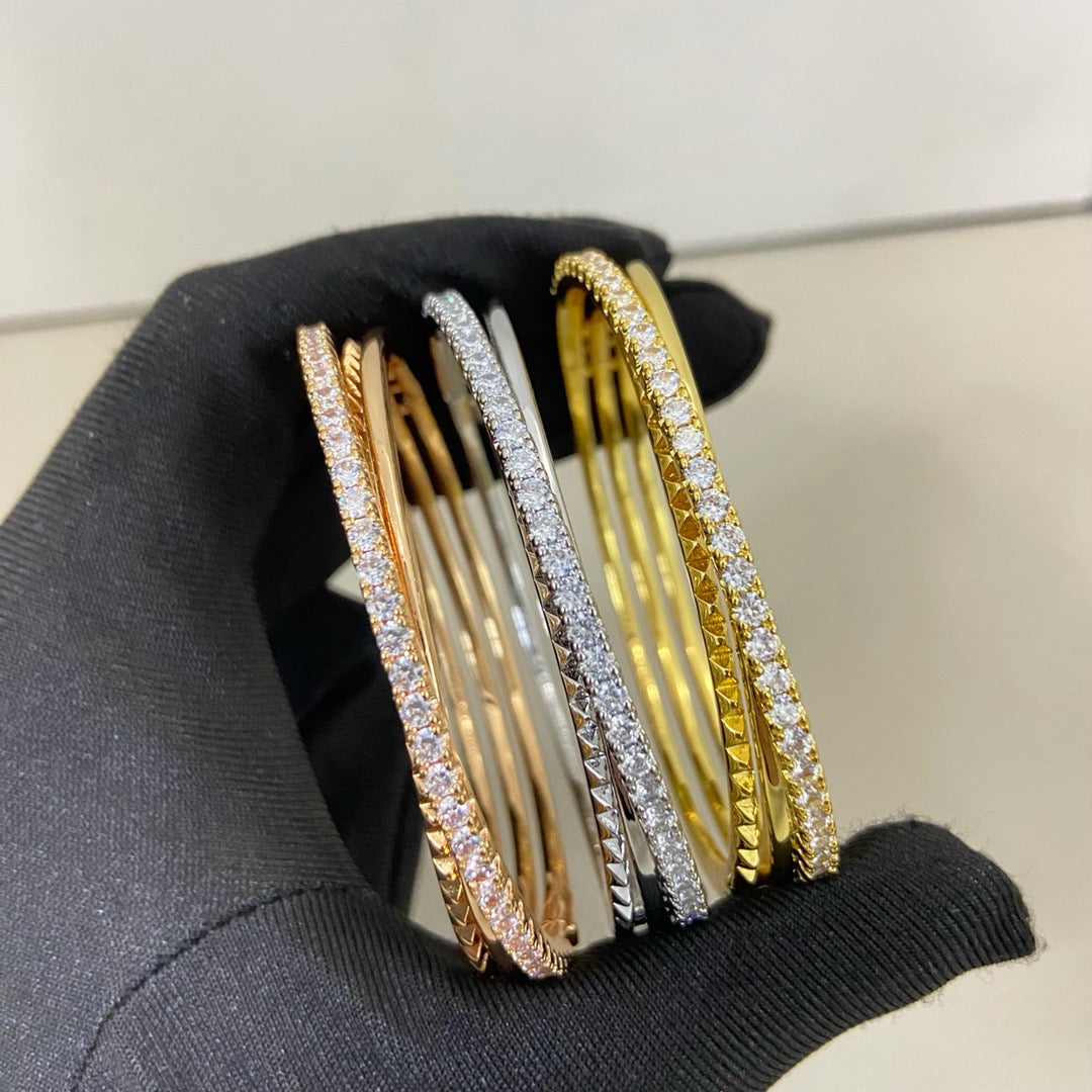 [Stars Jewelry]ETINCELLE HALF-PAVED DIAMOND BRACELET