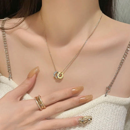 [Stars Jewelry]LOVE 6 DIAMOND PENDANT NECKLACE