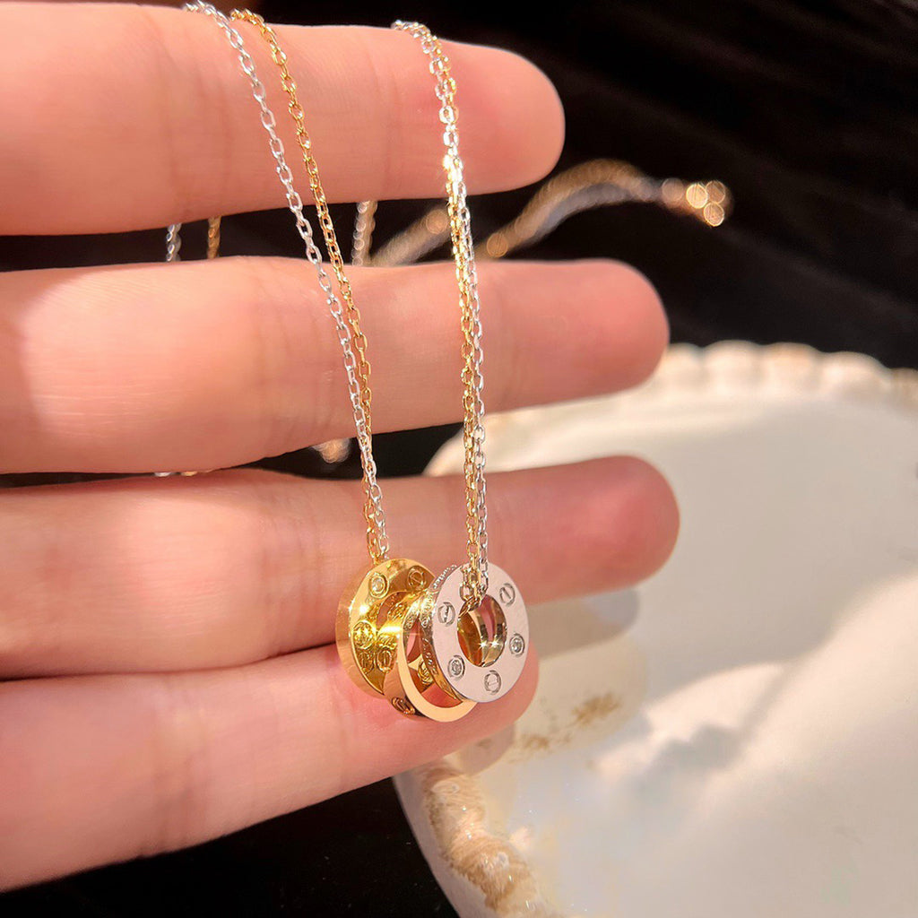 [Stars Jewelry]LOVE 6 DIAMOND PENDANT NECKLACE
