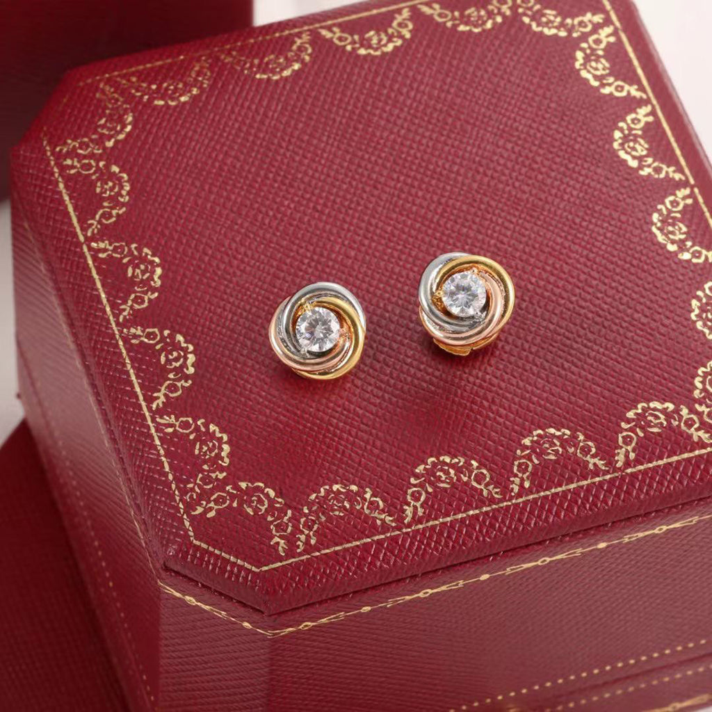 [Stars Jewelry]TRINITY STUD DIAMOND EARRINGS