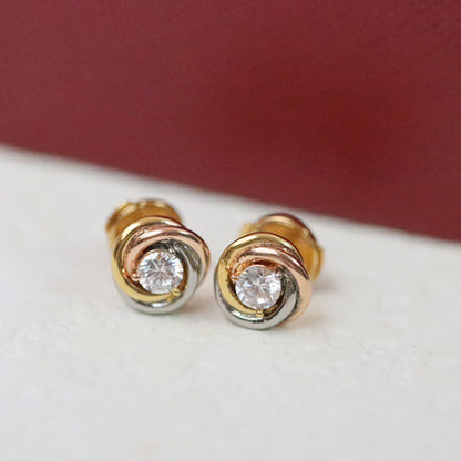 [Stars Jewelry]TRINITY STUD DIAMOND EARRINGS