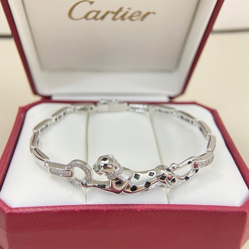 [Stars Jewelry]PANTHERE HALF DIAMOND ON CHAIN BRACELET