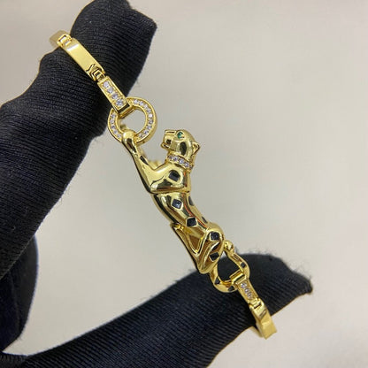 [Stars Jewelry]PANTHERE HALF DIAMOND ON CHAIN BRACELET