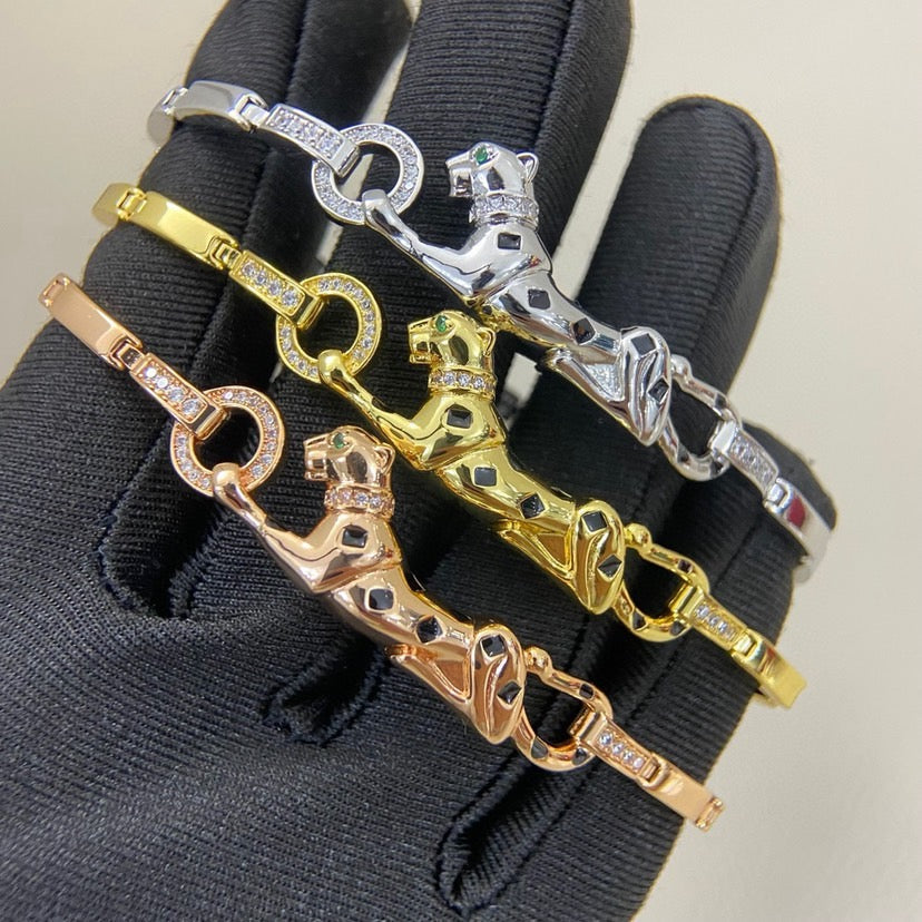[Stars Jewelry]PANTHERE HALF DIAMOND ON CHAIN BRACELET