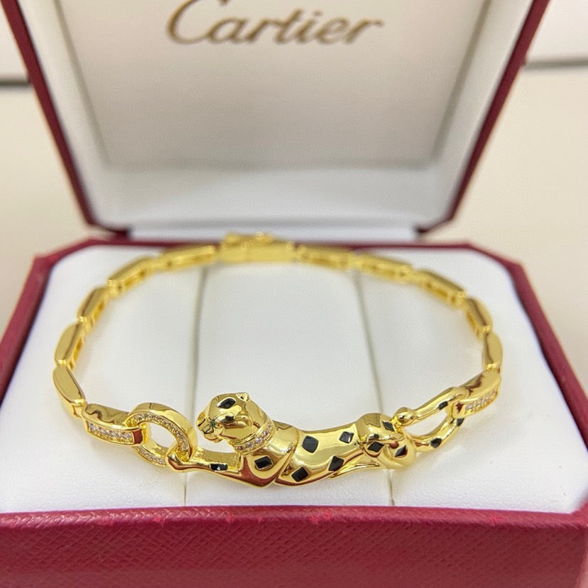 [Stars Jewelry]PANTHERE HALF DIAMOND ON CHAIN BRACELET
