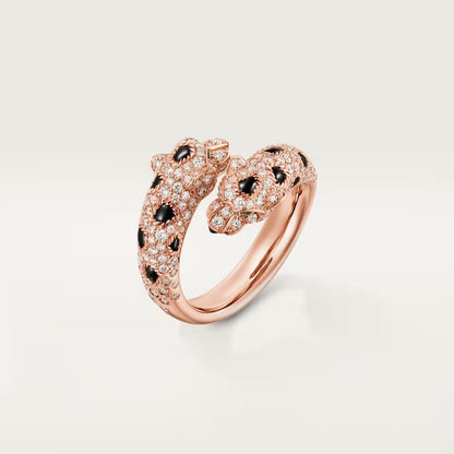 [Stars Jewelry]PANTHERE DOUBLE HEADED FULL DIAMOND  RING