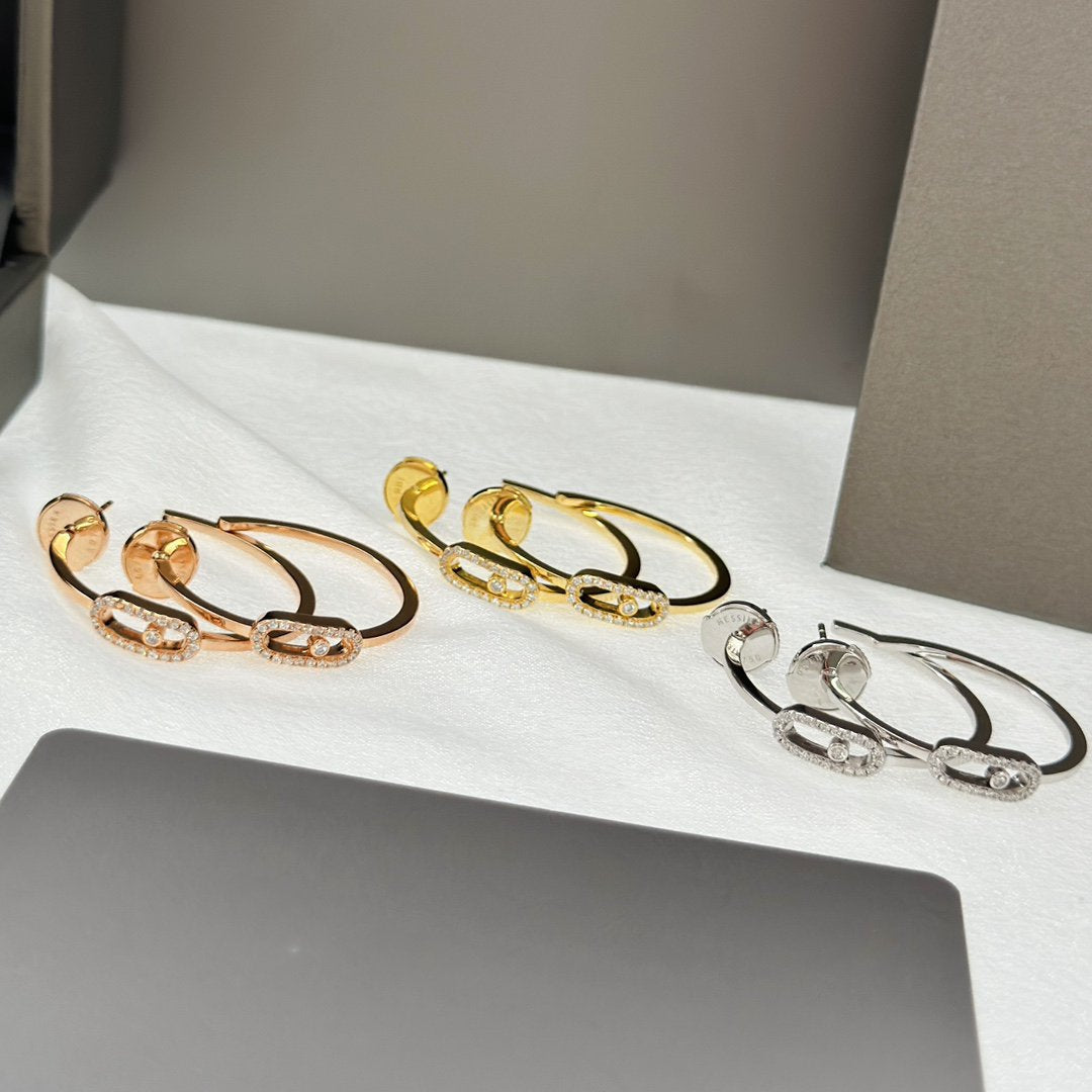[Stars Jewelry]CREOLES MOVE UNO PM DIAMOND EARRINGS