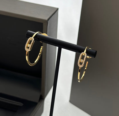 [Stars Jewelry]CREOLES MOVE UNO PM DIAMOND EARRINGS
