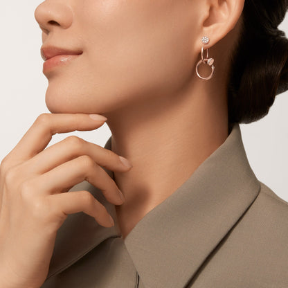 [Stars Jewelry]JUSTE HALF DIAMOND DOUBLE EARRINGS