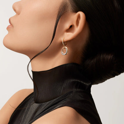 [Stars Jewelry]TRINITY HALF DIAMOND  EARRINGS