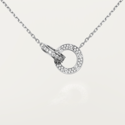 [Stars Jewelry]LOVE  FULL DIAMOND PENDANT NECKLACE