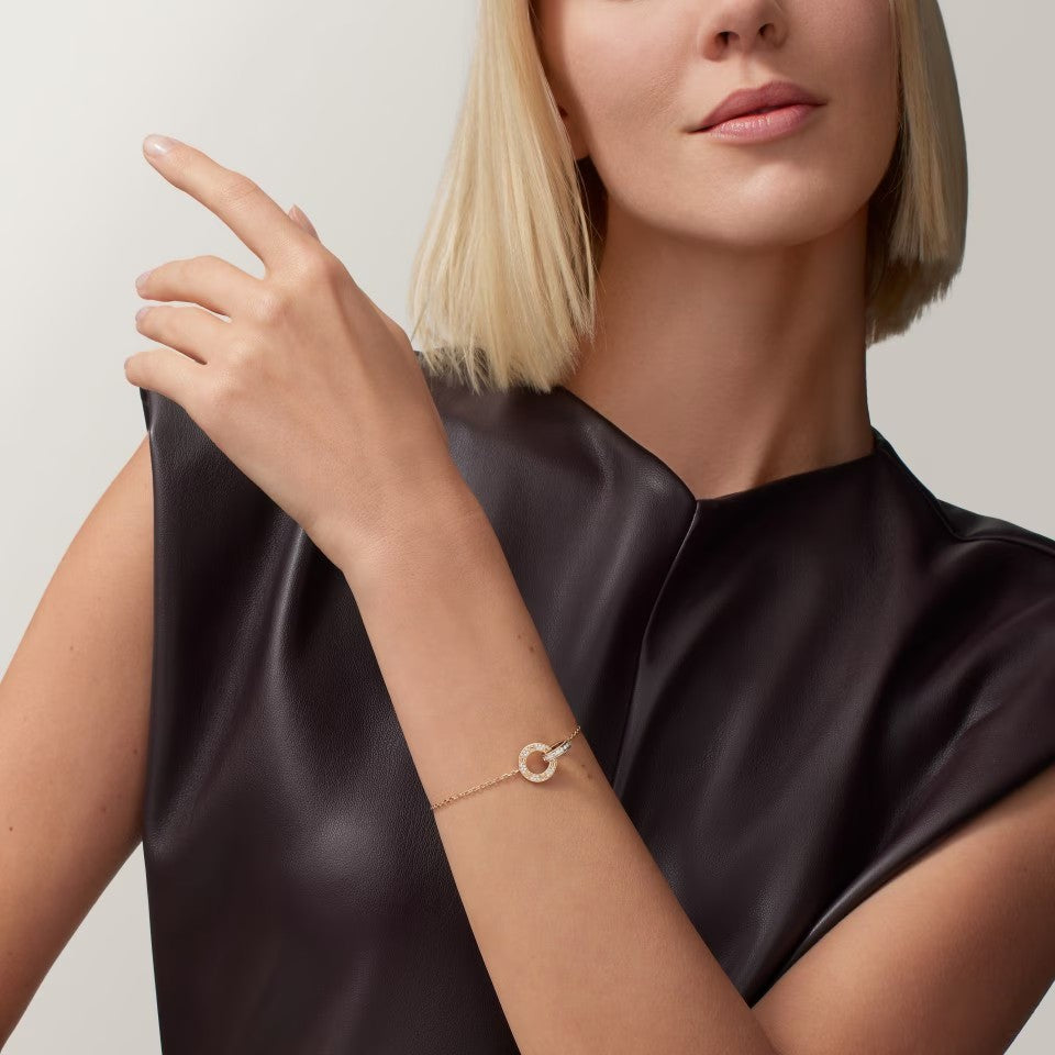 [Stars Jewelry]LOVE DOUBLE RING FULL DIAMOND BRACELET