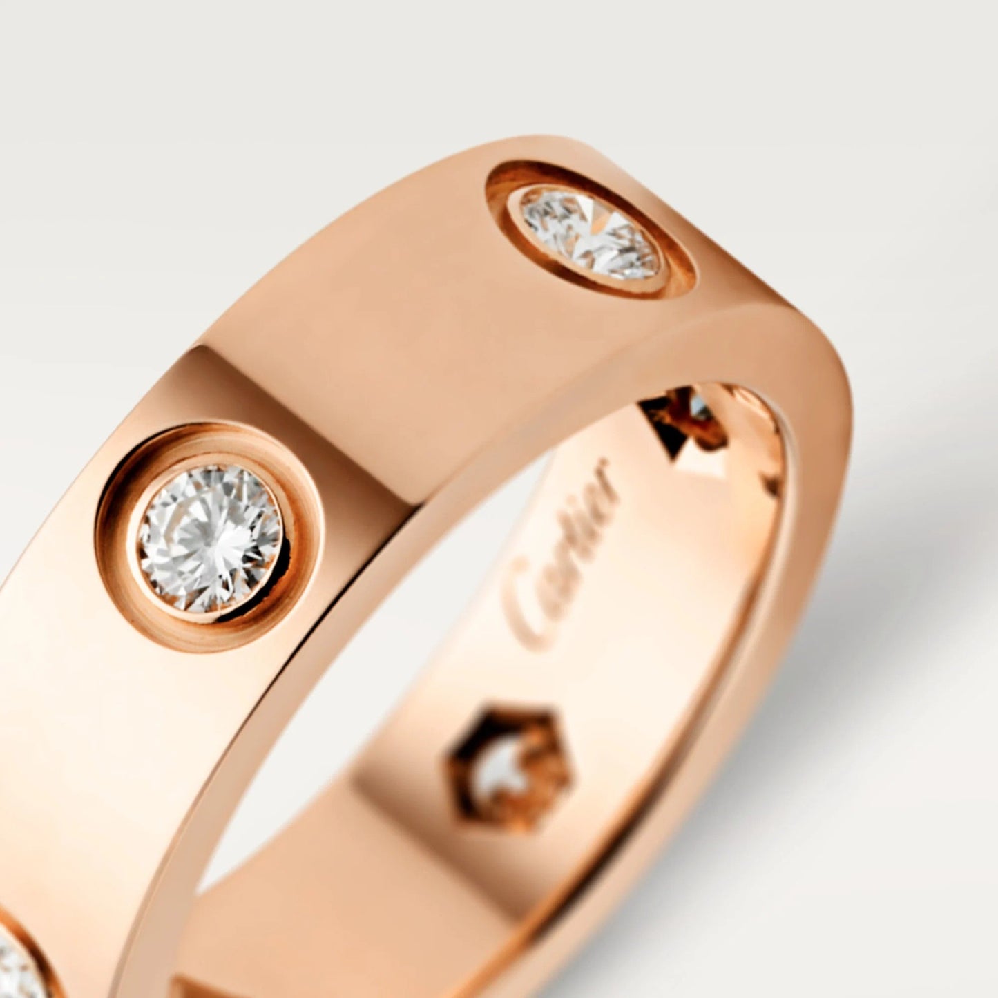 [Stars Jewelry]LOVE 5.5MM 6 DIAMOND RING