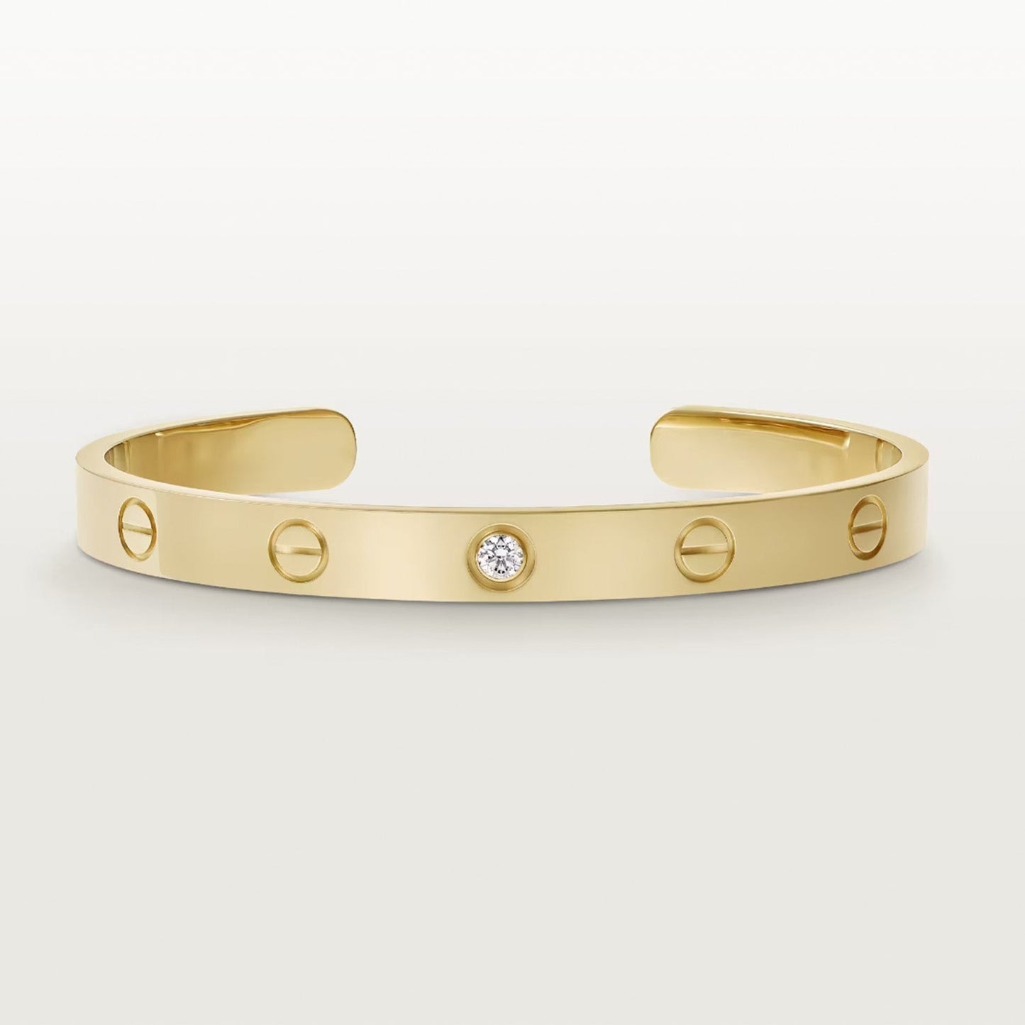 [Stars Jewelry]LOVE BRACELET 6.1MM 1 DIAMOND OPEN CUFF