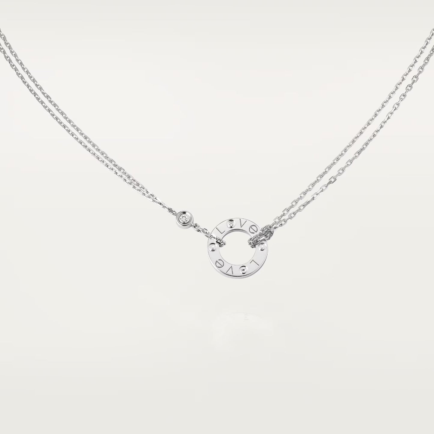 [Stars Jewelry]LOVE NECKLACE 16MM 2 DIAMONDS