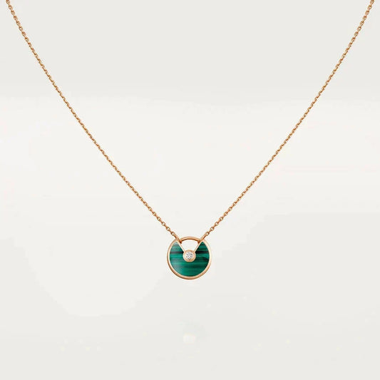 [Stars Jewelry]AMULETTE ROSE GOLD MALACHITE NECKLACE