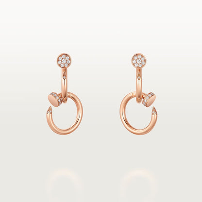 [Stars Jewelry]JUSTE HALF DIAMOND DOUBLE EARRINGS