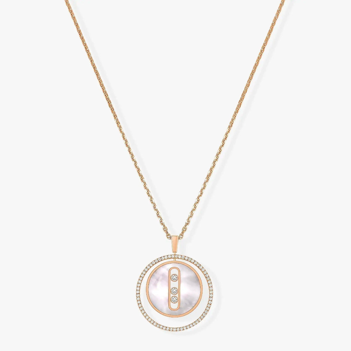 [Stars Jewelry]LUCKY MOVE MM NACRE BLANCHE DIAMOND NECKLACE