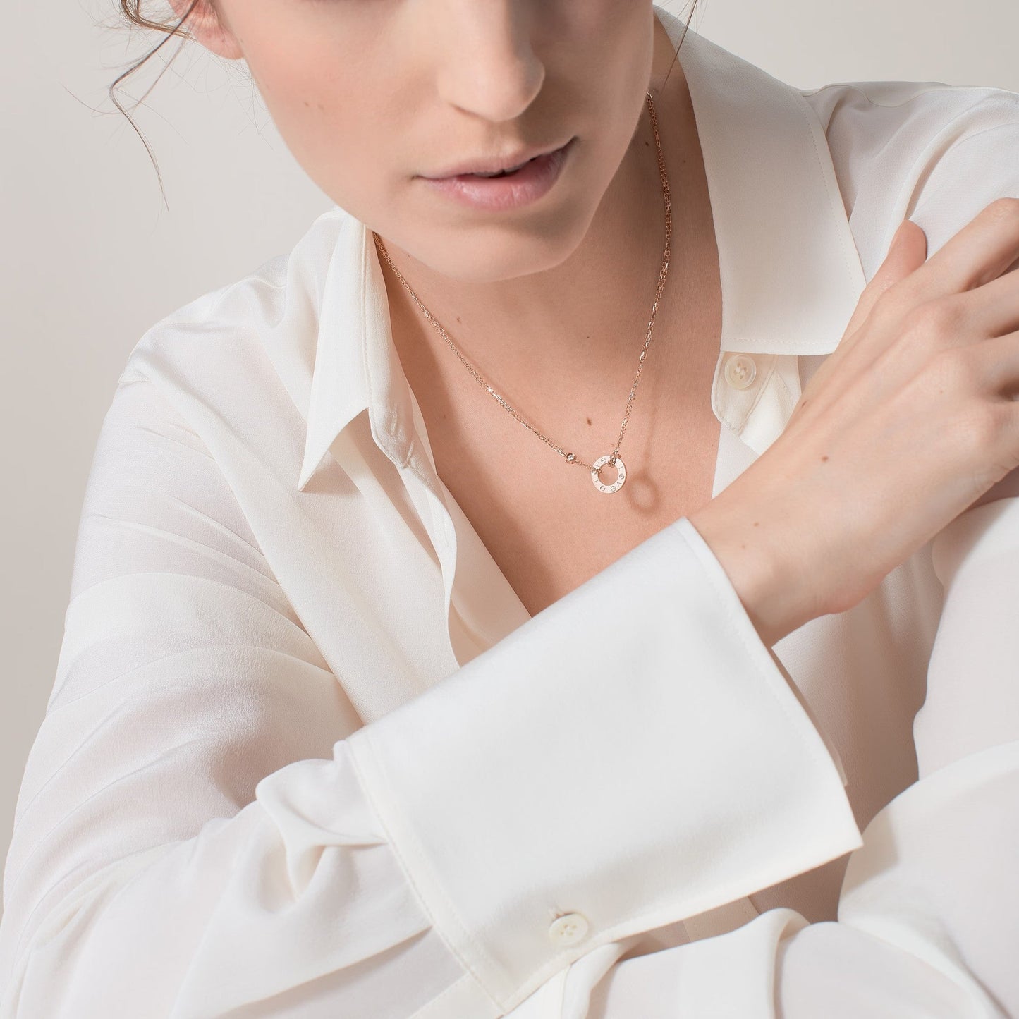 [Stars Jewelry]LOVE NECKLACE 16MM 2 DIAMONDS