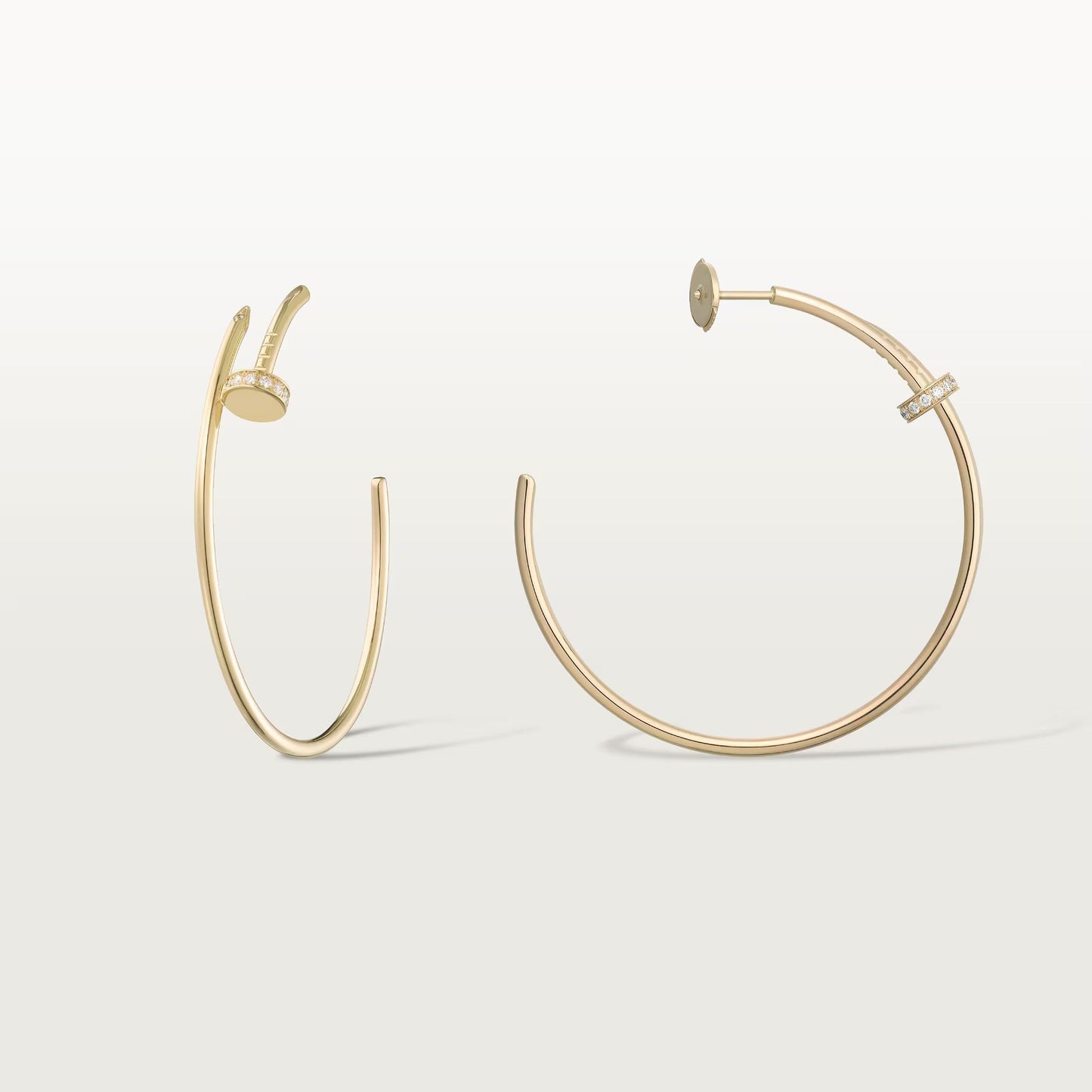 [Stars Jewelry]JUSTE HALF DIAMOND LARGE EARRINGS