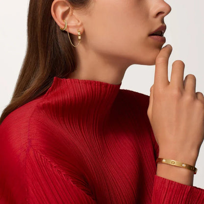 [Stars Jewelry]LOVE 3.0MM HALF DIAMOND EARRINGS