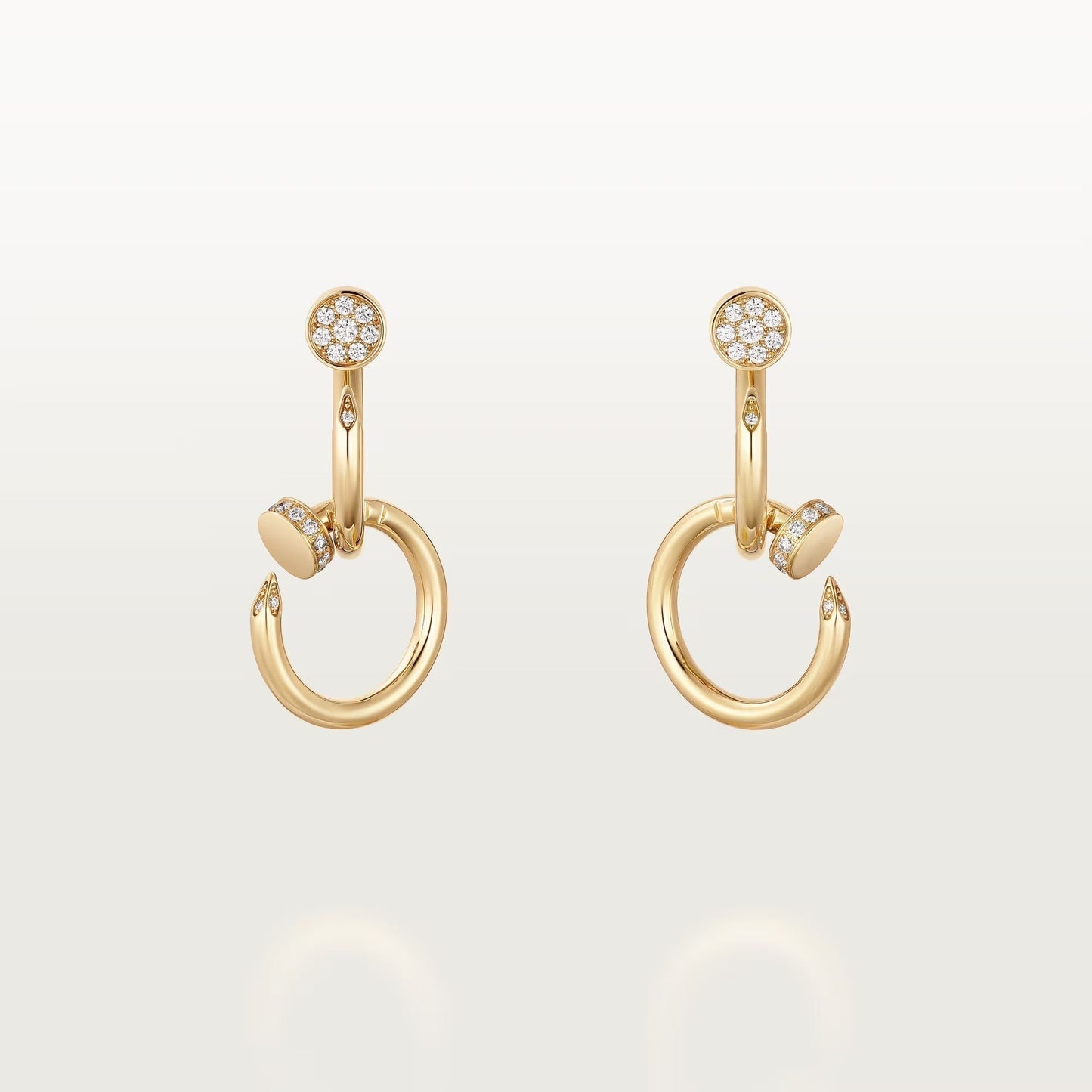 [Stars Jewelry]JUSTE HALF DIAMOND DOUBLE EARRINGS