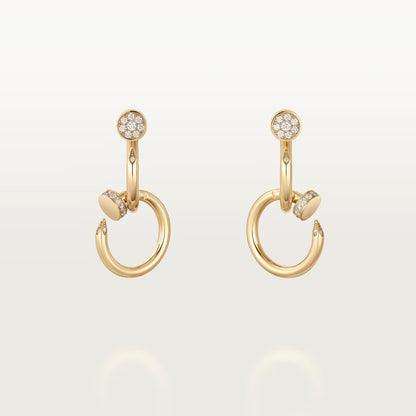 [Stars Jewelry]JUSTE HALF DIAMOND DOUBLE EARRINGS