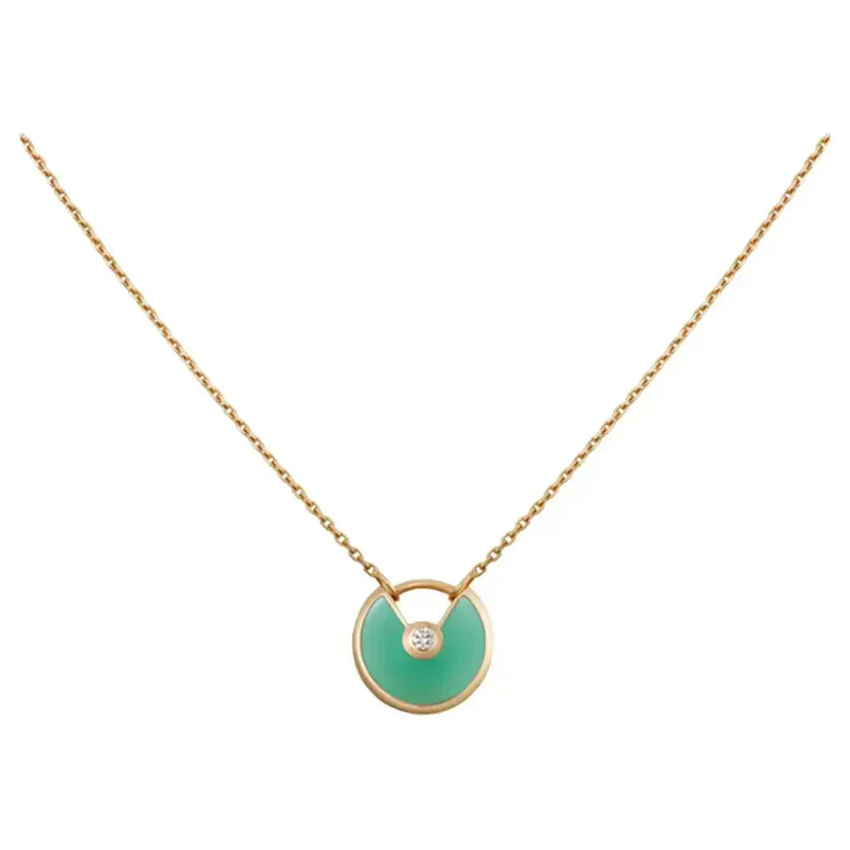 [Stars Jewelry]AMULETTE GOLD MALACHITE NECKLACE
