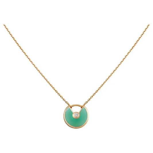 [Stars Jewelry]AMULETTE GOLD MALACHITE NECKLACE