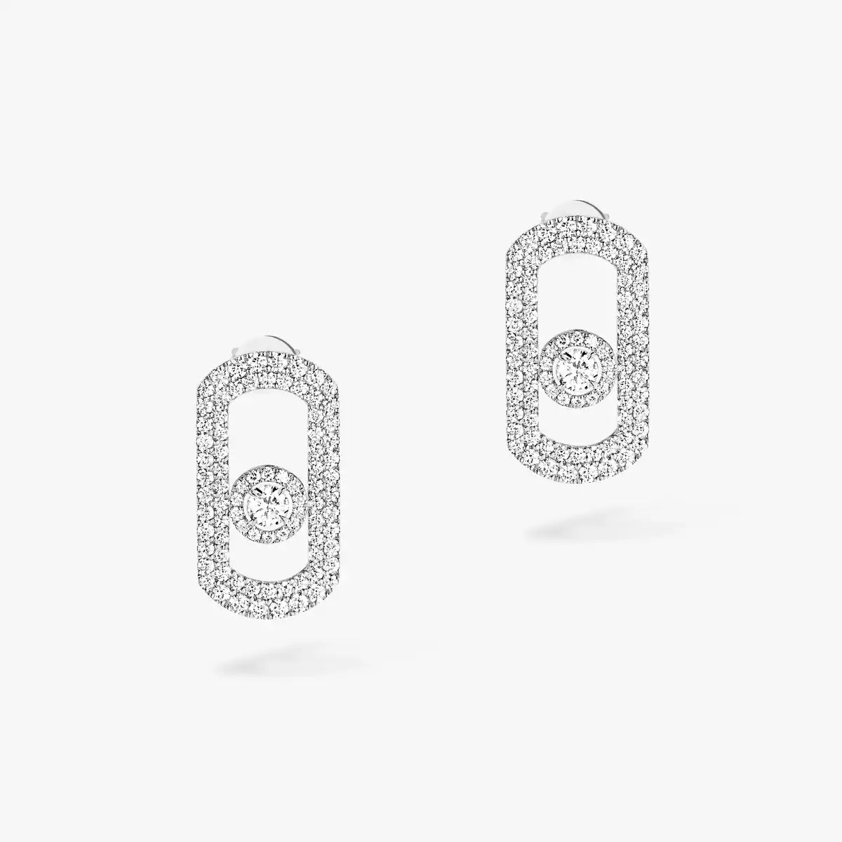 [Stars Jewelry]So Move Pave_-Set Diamond Earrings in Silver